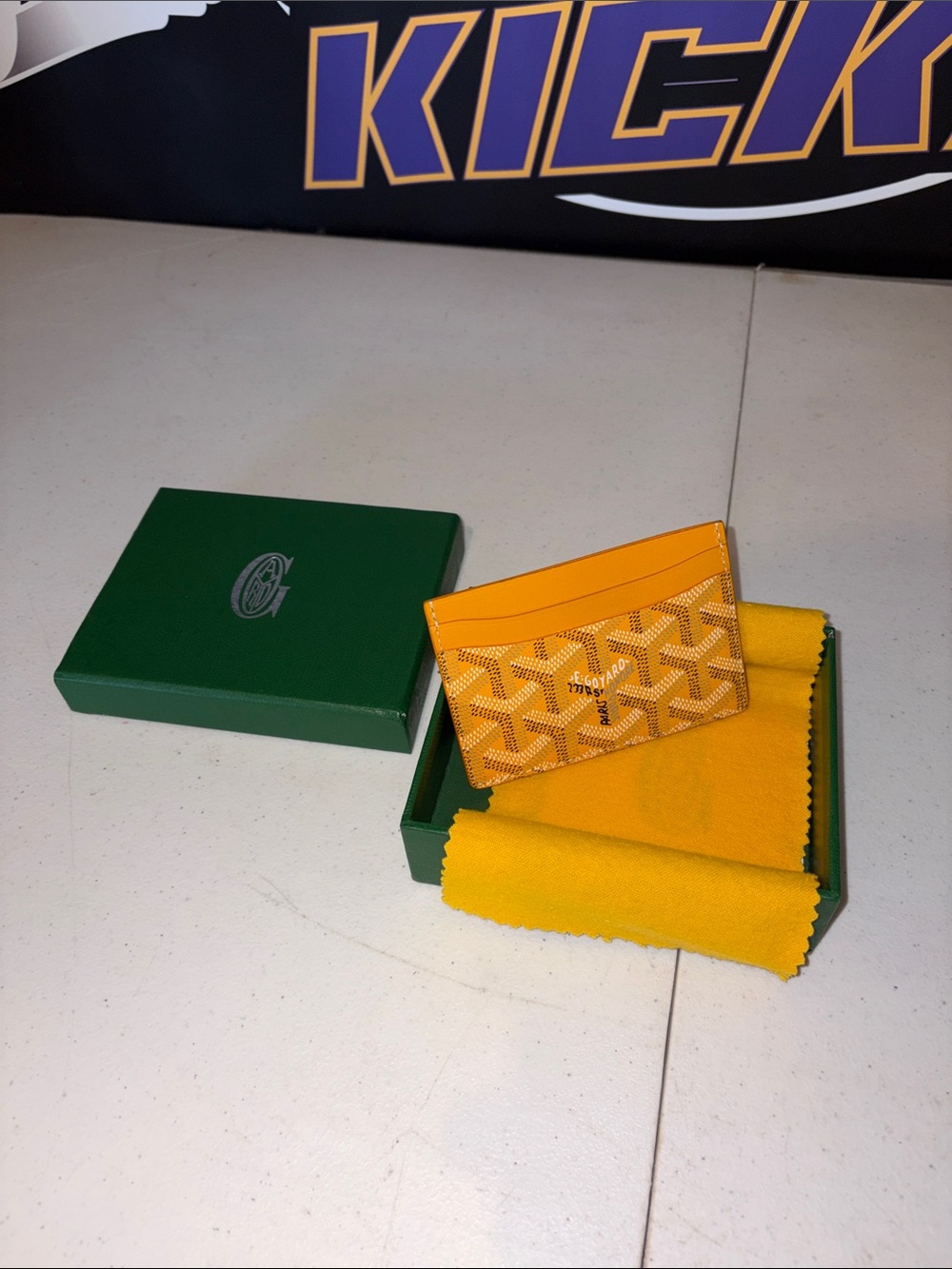 Goyard Yellow St. Sulpice Card Holder with Gold Logo
